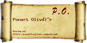 Ponert Olivér névjegykártya